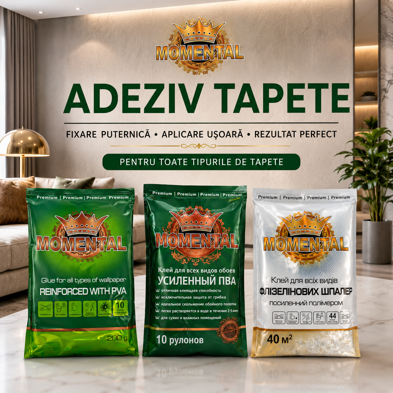 Adezivul pentru tapet MOMENTAL