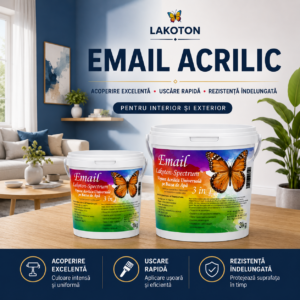 "Email" Vopsea acrilica universala "Lakoton-Spectrum" 3 în1 pe baza de apa