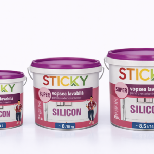 Vopsea lavabilă super STICKY silicon / Краска моющаяся супер силиконовая