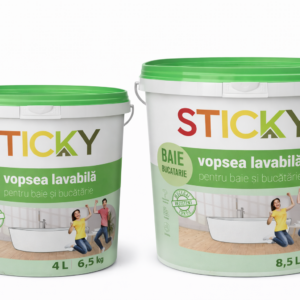Vopsea lavabilă STICKY pentru baie și bucătărie/Краска водоэмульсионная STICKY для ванной и кухни