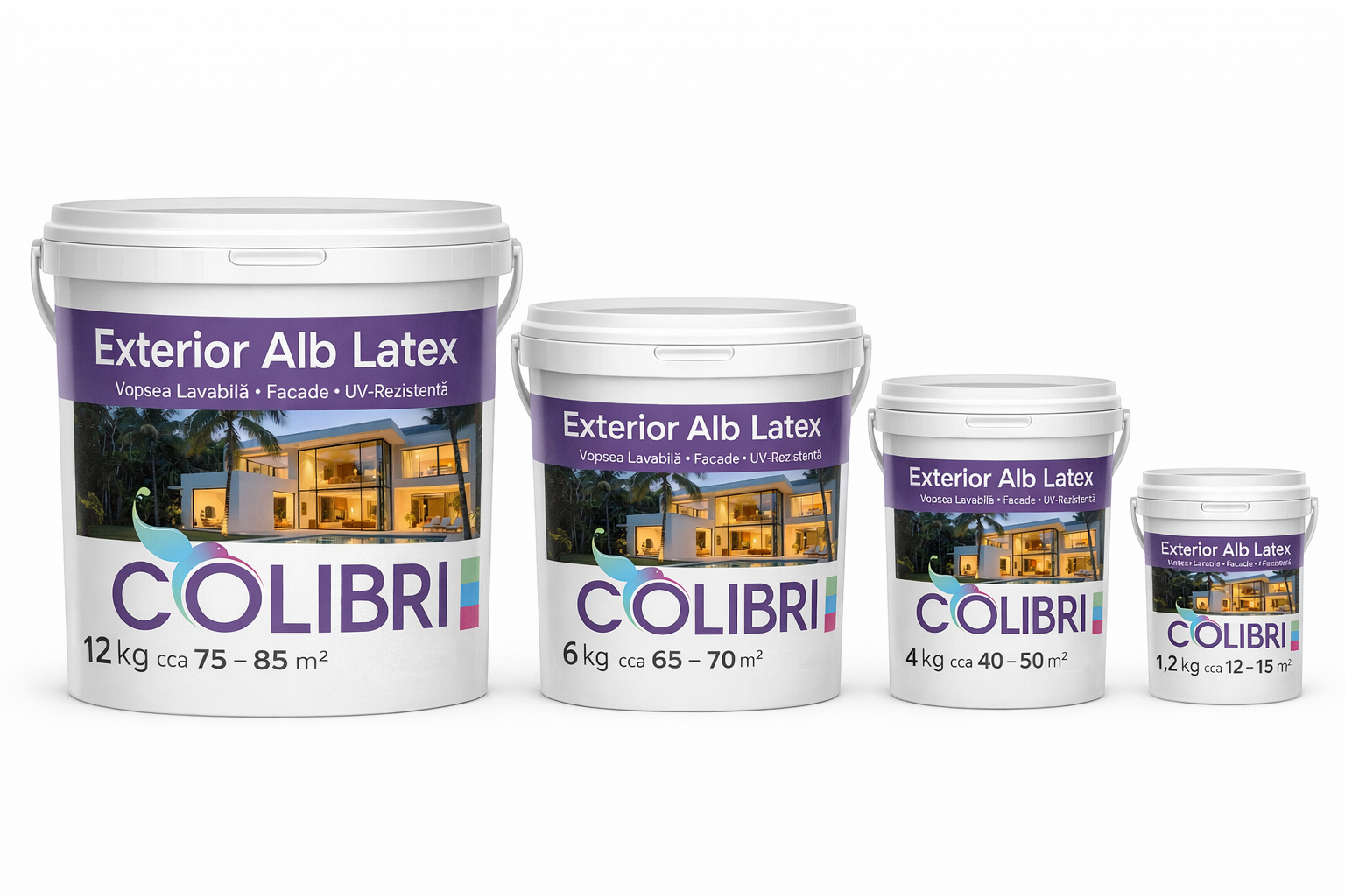 Краска фасадная Exterior Alb Latex COLIBRI – белая латексная краска — изображение 2